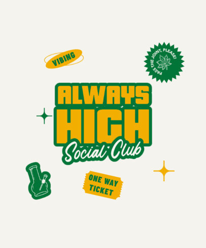 T-Shirt Design Creator for a Cannabis Club Featuring a 420 Quote