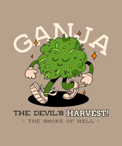 T-Shirt Design Maker for 420 Featuring a Cartoonish Cannabis Character 