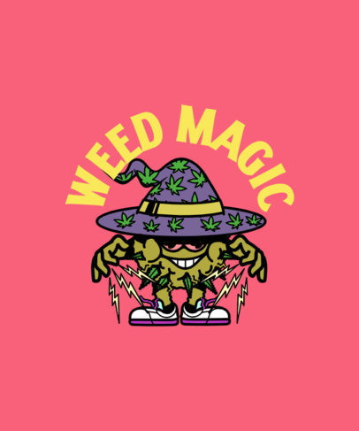 420-Themed T-Shirt Design Maker Featuring a Cartoonish Weed Character