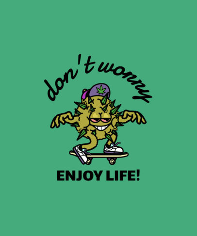 Cartoonish T-Shirt Design Generator Featuring a Fun Weed Character