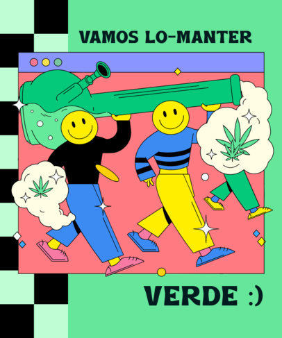 T-Shirt Design Creator With Trippy Illustrations for 420