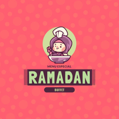 Logo Generator for a Muslim Restaurant Featuring a Woman Chef Graphic