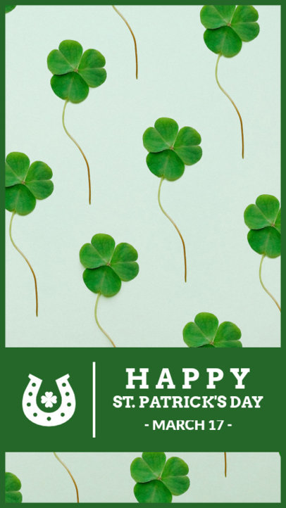 Instagram Story Generator for St Patrick's Day Featuring a Lucky Clovers Pattern