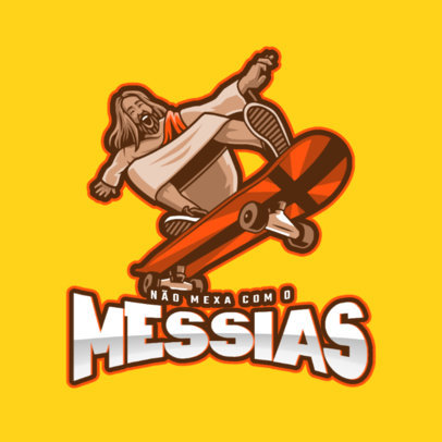 Sports Logo Generator Featuring Jesus Christ Skateboarding
