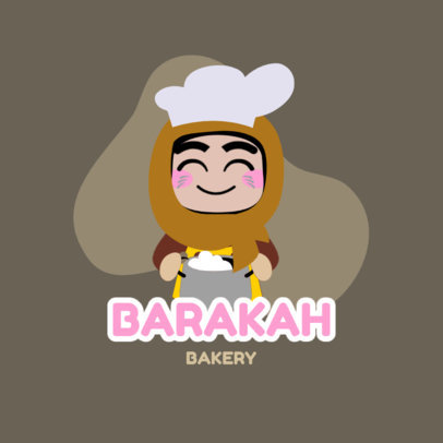 Avatar Logo Maker Featuring a Woman Muslim Chef Illustration