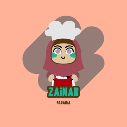 Avatar Logo Creator for a Bakery Featuring a Muslim Chef Graphic 