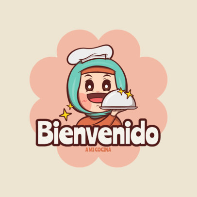 Logo Maker for a Vlogger Channel with a Muslim Food Theme
