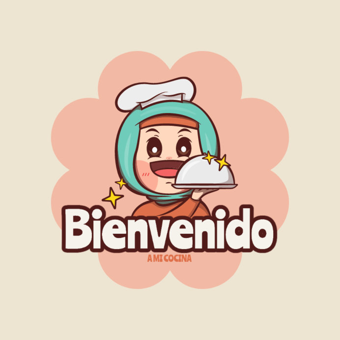 Logo Maker for a Vlogger Channel with a Muslim Food Theme
