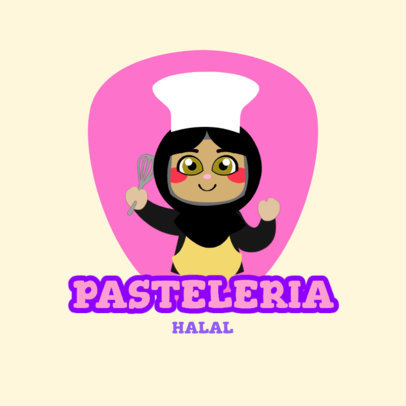 Avatar Logo Generator for a Muslim Pastry Featuring an Illustrated Female Chef 
