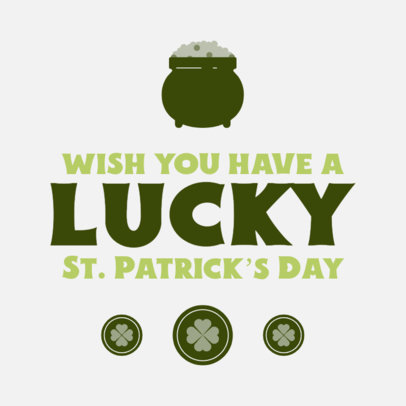 Instagram Post Template Featuring a Pot of Gold for St Patrick's Day