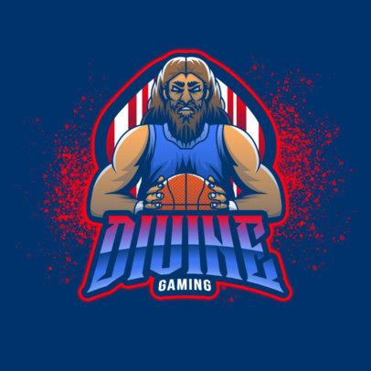 Logo Maker for a Sports Team League Featuring Jesus Christ with a Basketball Ball