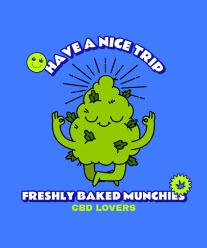420-Themed T-Shirt Design Maker with an Illustrated Cannabis Cartoon