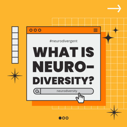 Instagram Post Template for a Neurodiversity Informative Carousel