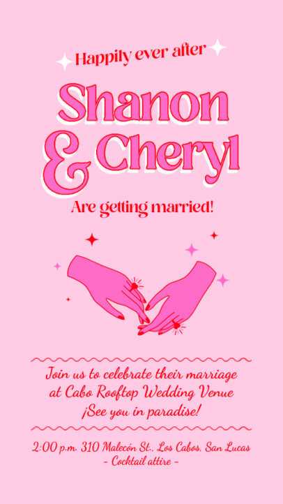 Instagram Story Maker for a Wedding Invitation Featuring Unique Fonts and Graphics 4472