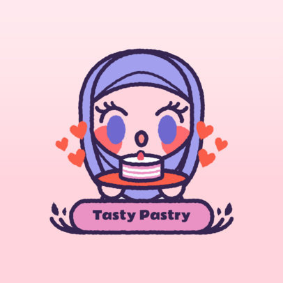 Avatar Logo Creator for a Bakery Shop Featuring an Illustrated Woman Chef