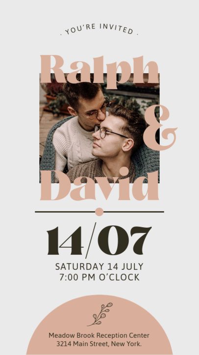 Instagram Story Maker with a Neutral Color Palette for Wedding Online Invitations 4473
