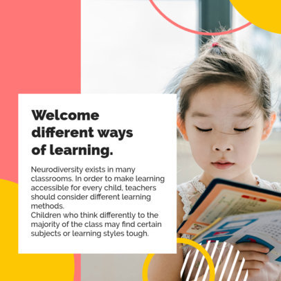 Instagram Post Template Featuring Information for Neurodiversity Celebration Week