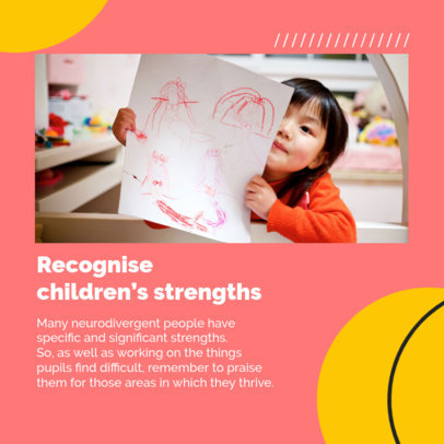 Instagram Post Template Featuring Tips for a Healthy Neurodivergent Childhood