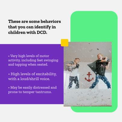 Instagram Post Creator for a Carousel With Information About Neurodiverse Children