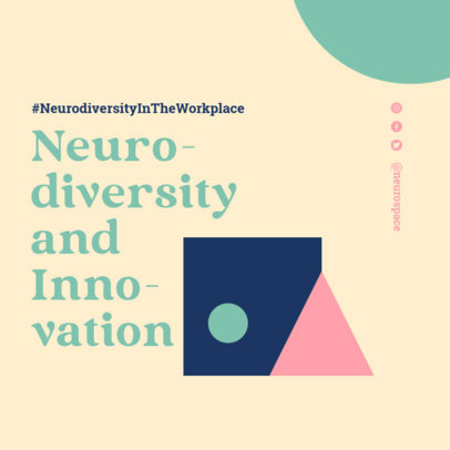Neurodiversity-Themed Instagram Post Design Creator With Geometric Graphics
