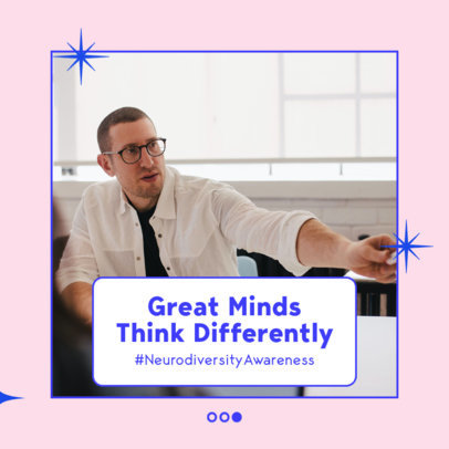 Instagram Post Template Featuring a Quote to Spread Awareness on Neurodiversity