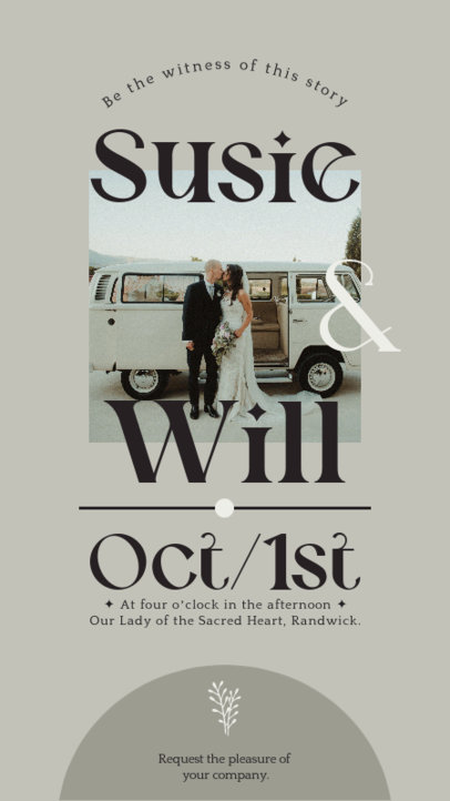 Instagram Story Template for a Wedding Reception Online Invitation 4473a
