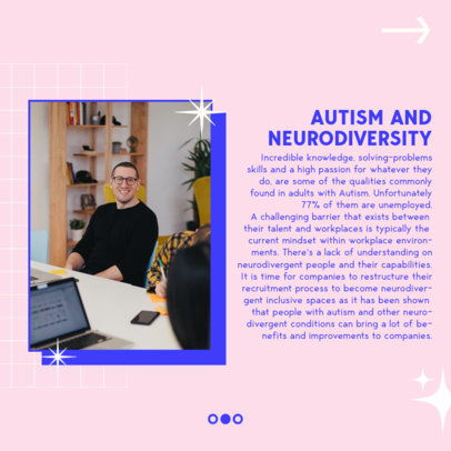 Instagram Post Template Featuring Inclusivity Challenges for Neurodivergent People