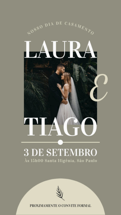 Instagram Story Maker Featuring an Elegant Wedding Date Announcement 4473h