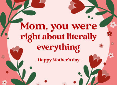 Greeting Card Design Template for Mother's Day Featuring Flower Graphics