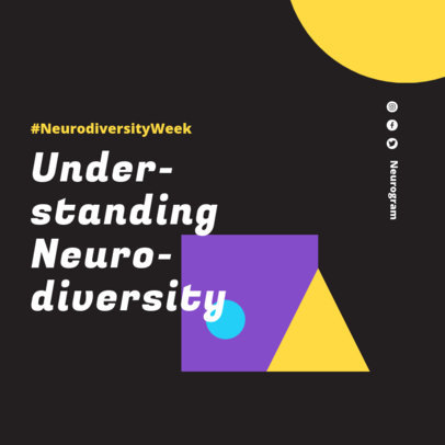 Instagram Post Design Template for a Neurodiversity-Themed Carousel
