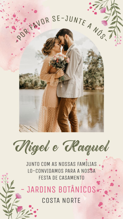 Romantic Instagram Story Maker Featuring a Wedding Invitation