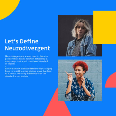 Instagram Post Design Generator to Commemorate Neurodiversity Celebration Week