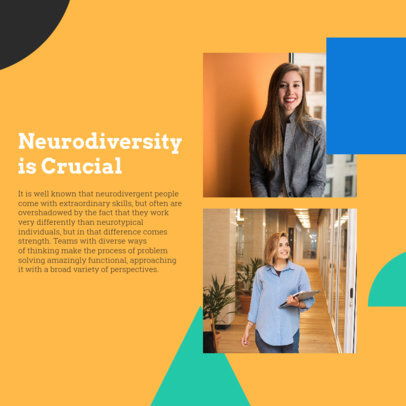 Neurodiversity-Themed Instagram Post Design Maker With Colorful Shapes