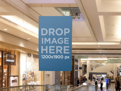 Hanging Ad On A Mall