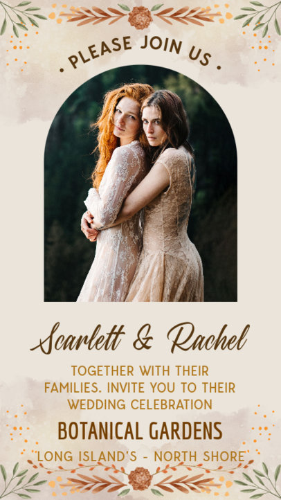 Instagram Story Generator Featuring a Wedding Invitation