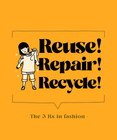 T-Shirt Design Creator Featuring an Eco-Friendly Theme with a Recycling Quote