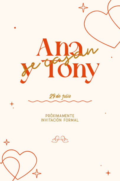 Wedding Invitation Card Maker Featuring Heart and Dove Illustrations 4469g