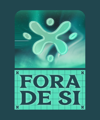 T-Shirt Design Generator With an Abstract Graphic With a Chrome Texture