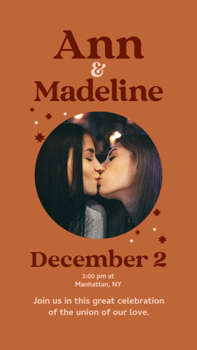 Wedding Themed Instagram Story Creator for an LGBTQ Couple 4471b