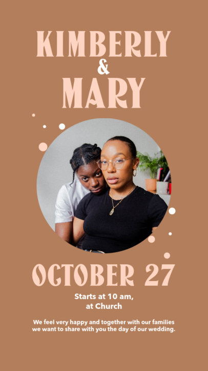 Minimalistic Instagram Story Maker for Two Women to Announce Their Wedding 4471e