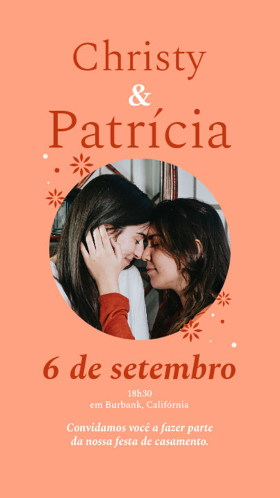 Instagram Story Generator with a Simple Layout for an LGBTQ Wedding 4471g