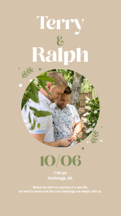Instagram Story Template Announcing an LGBTQ Couple's Wedding Date 4471d