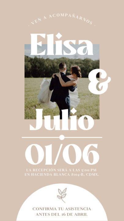 Instagram Story Maker for a Save the Date-Themed Wedding Invitation