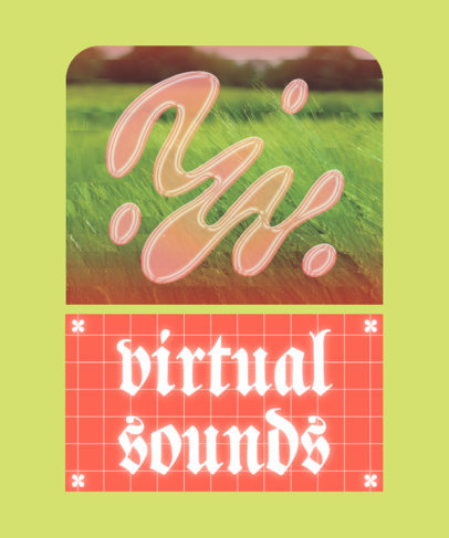 T-Shirt Design Maker Featuring an Abstract Shape and a Trendy Style