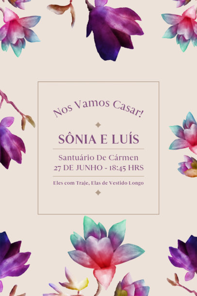 Invitation Card Maker Featuring Watercolor Tulips for a Wedding Celebration 4470d