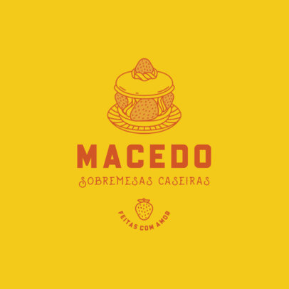 Logo Template for a Bakery Shop Featuring a Minimalistic Cake Illustration