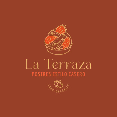 Homemade Pastries Logo Generator Featuring a Strawberry Dessert Graphic