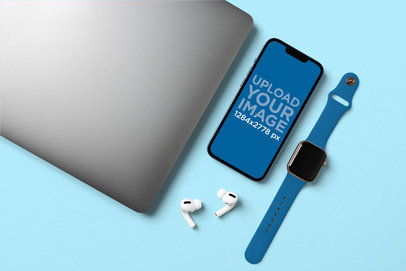 iPhone 13 Mockup Featuring a Selection of Apple Devices