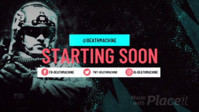 Twitch Starting Soon Screen Video Template Featuring a Soldier Graphic 