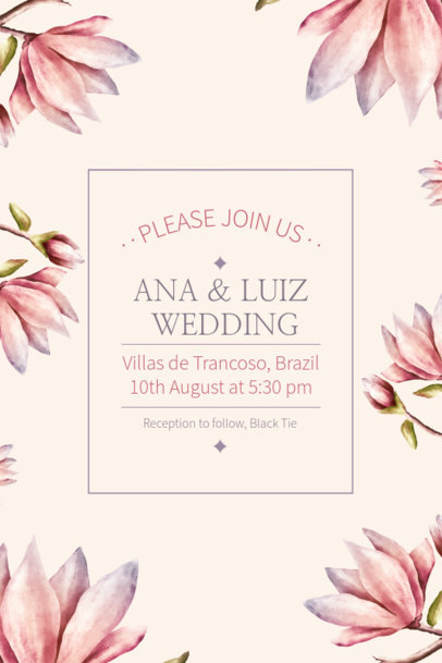Invitation Card Generator Featuring Floral Art for a Wedding 4470f